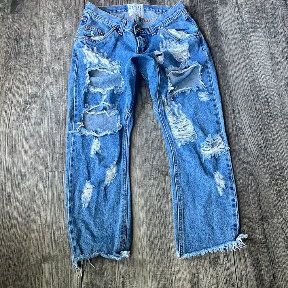 One tablespoon distressed style denim jeans.(24) - Picture 12 of 16